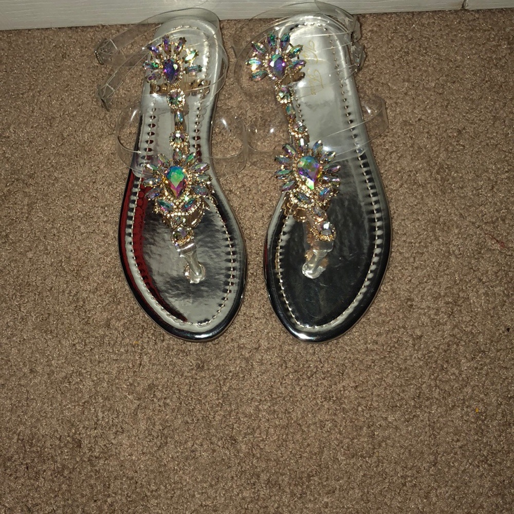 Bedazzled shoes. SILVER